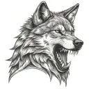 wolf with a grin tattoo design idea