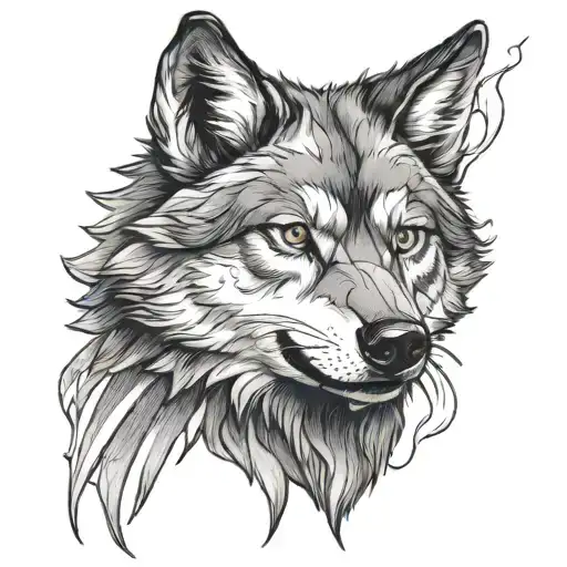 wolf with a grin tattoo design idea