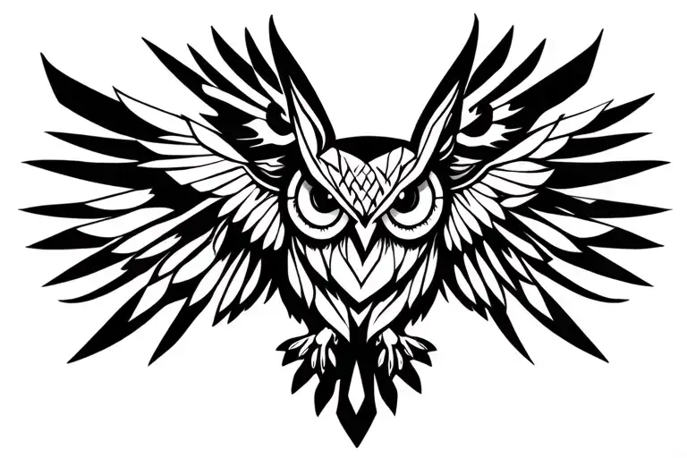 owl from the front tattoo design idea