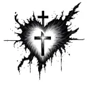While I can't create visual images, I can describe a design concept for a tattoo of a cross fading into a heartbeat that tattoo design idea