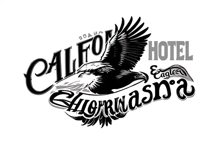 hotel california eagles text tattoo design idea