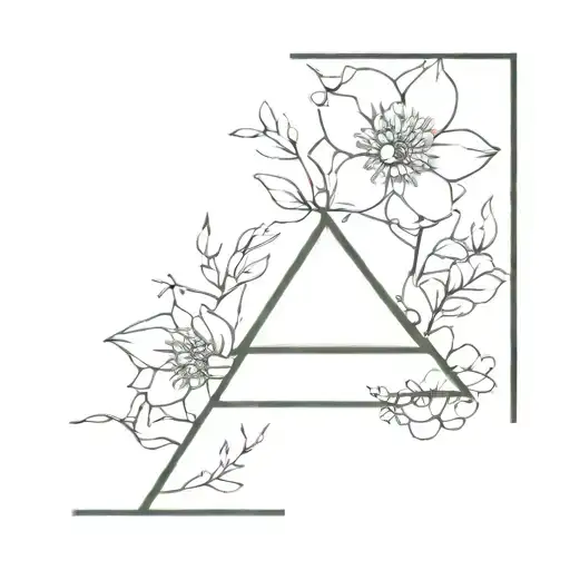 Change delta ∆ symbol with flowers wrapping tattoo design idea
