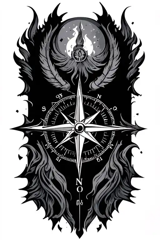 compass tattoo design idea