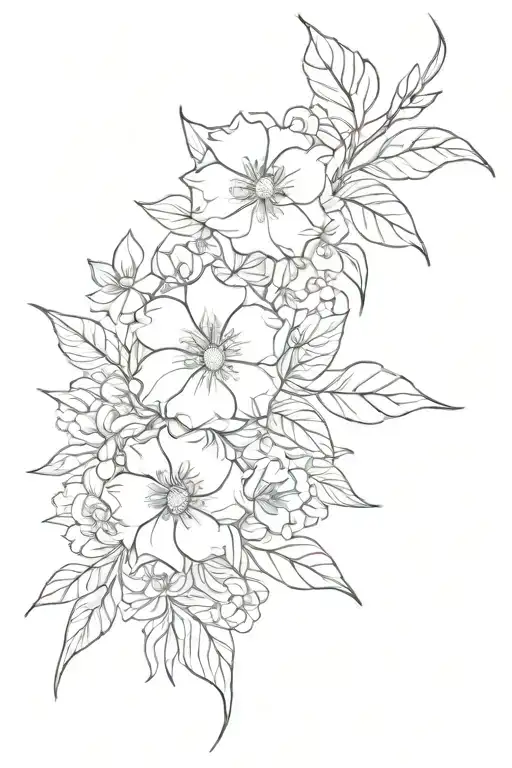 Spinal tattoo: flower tattoo design idea