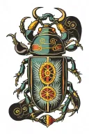 colored scarab beetle tattoo design idea