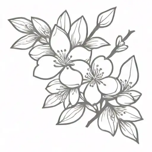 Almond blossoming tattoo design idea