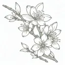 Almond blossoming tattoo design idea