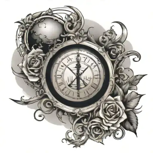 longitude lattitude tattoo design idea