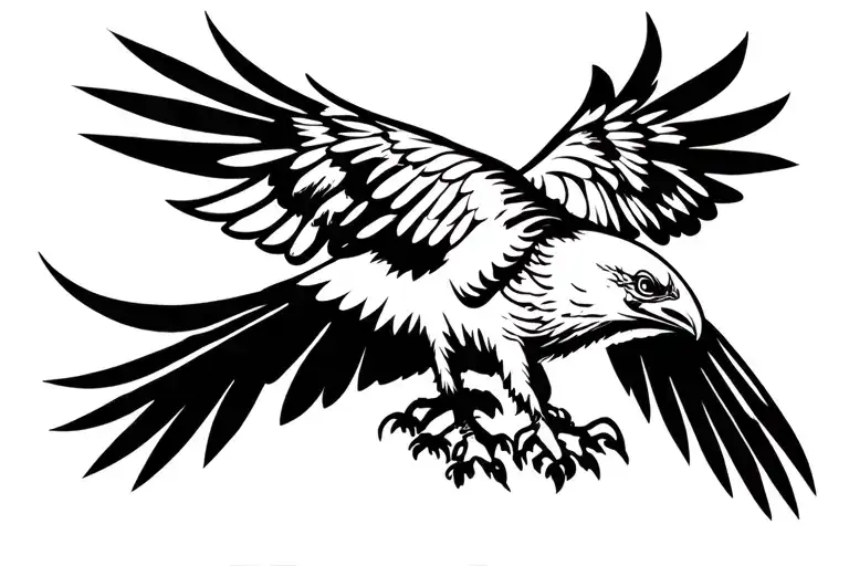 griffed vulture flying tattoo design idea