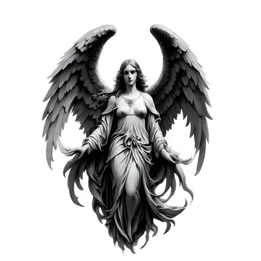 seraphim angel tattoo design idea