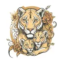 lioness and cub tattoo design idea