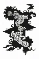 A unique tattoo featuring a combination of rasta symbols and positive vibrations, reflecting your favorite things and passions tattoo design idea