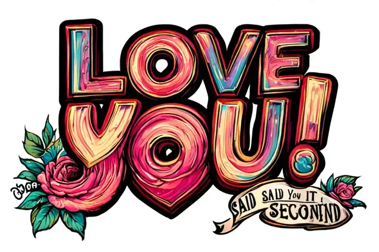"I love you!…said it second " I love you. I said it second tattoo design idea