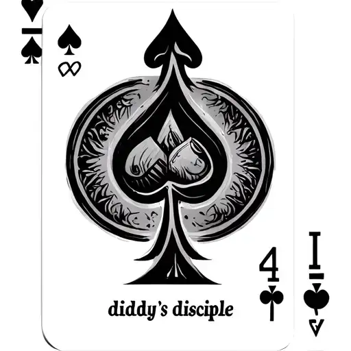 a playing card sized tattoo that reads diddy’s disciple tattoo design idea