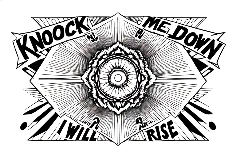 "Knock me down and I will rise" still i rise again tattoo design idea