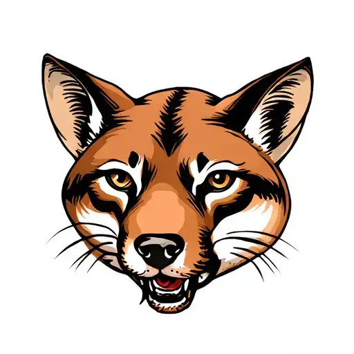 Thylacine head emerging tattoo design idea