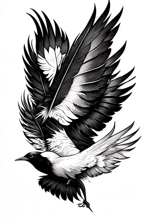 feather, freedom love, birds flying away tattoo design idea