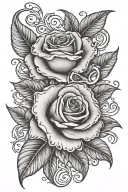 Lucia name w a rose made tattoo design idea