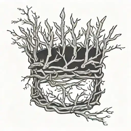 twig crown made with branches like the one neil perry uses in dead poets society tattoo design idea