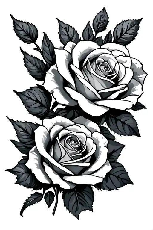 3 with roses tattoo design idea