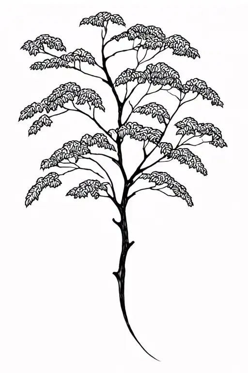 Walnut tree tattoo design idea