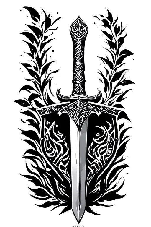 imam Ali sword tattoo design idea
