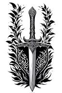 imam Ali sword tattoo design idea