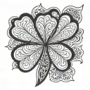 4 leaf clover no fire tattoo design idea