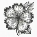 4 leaf clover no fire tattoo design idea