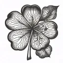 4 leaf clover no fire tattoo design idea