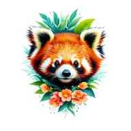 playful red panda tattoo design idea