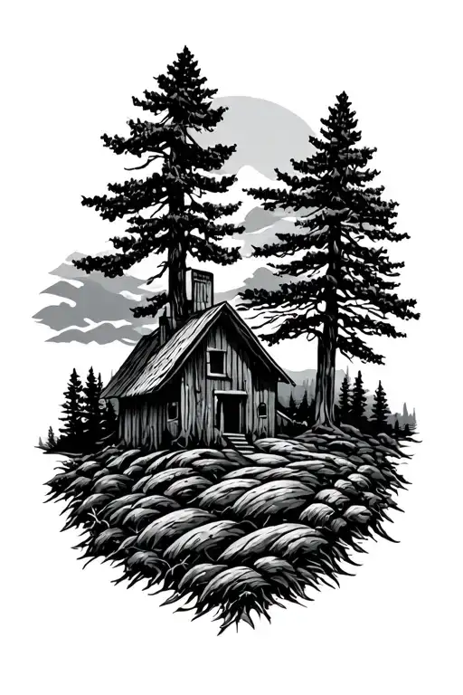 Appalachian style illustration tattoo design idea