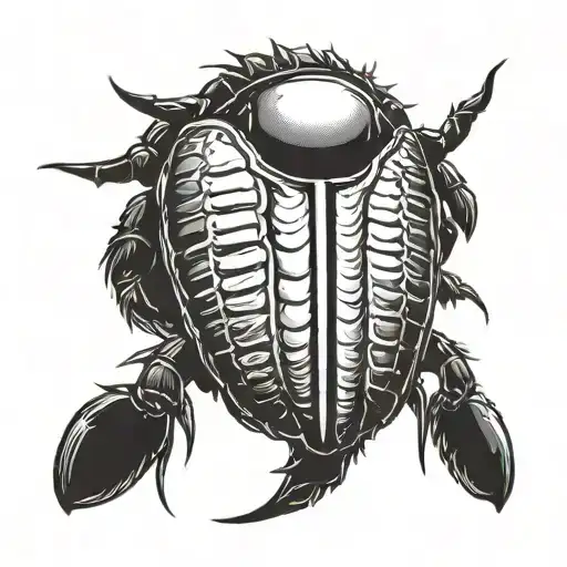 cockroache smiling surrounded by roman numbers tattoo design idea