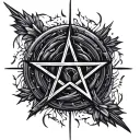 Pentagram tattoo design idea