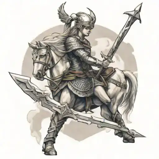 Nordic Valkyrie warrior tattoo design idea