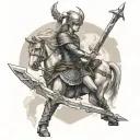 Nordic Valkyrie warrior tattoo design idea