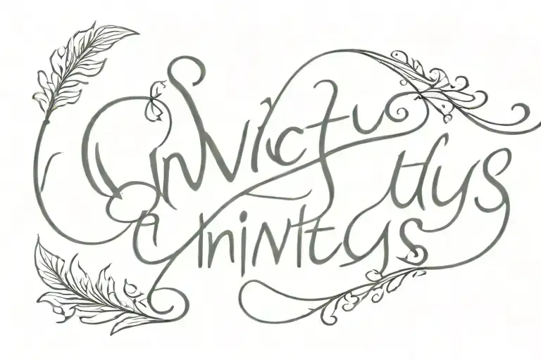 Invictus text tattoo design idea