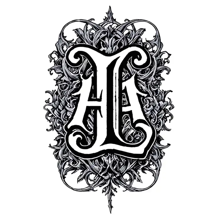 Initials A nad L font tattoo design tattoo design idea