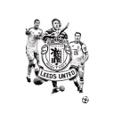 A sleeve tattoo featuring iconic moments from Leeds United history intertwined with football imagery tattoo design idea