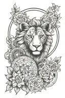 maria jose, august, leo zodiac sign tattoo design idea