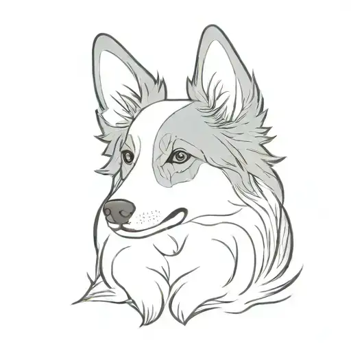 border collie blue merle corgi ears tattoo design idea