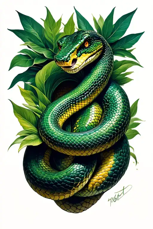You can make an image as a reference for me to get an idea of what combines beyond plants with the snake I already have tattoo design idea
