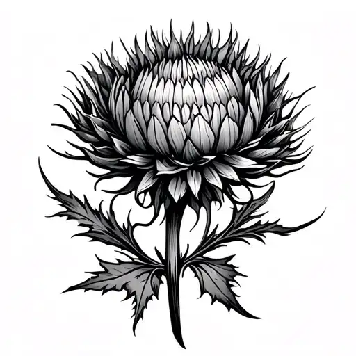 Thistle tattoo design idea