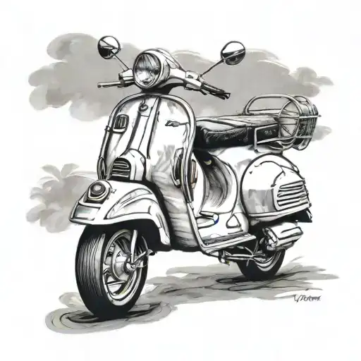 Vespa scooter tattoo design idea