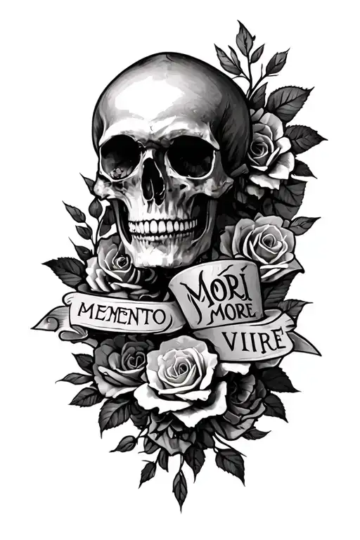 "Memento Mori Vivere" Memento Mori Memento Vivere Qoud Unus tattoo design idea