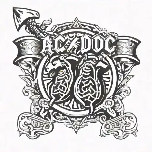 ac/dc logo but with sd/sd tattoo design idea