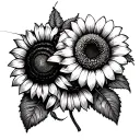Bee And Honeycomb and sunflower tattoo design idea