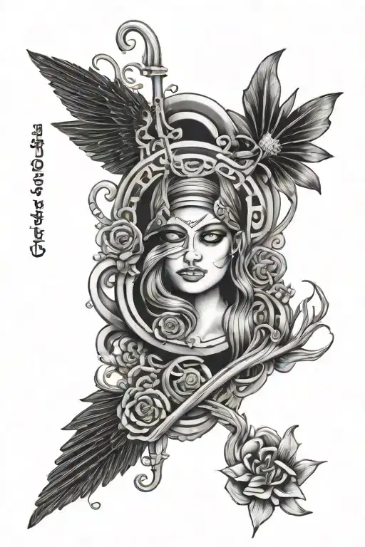 monochrome tattoo design for the outside of my left arm, based on the bands nirvana, oasis, yuck and  tattoo design idea