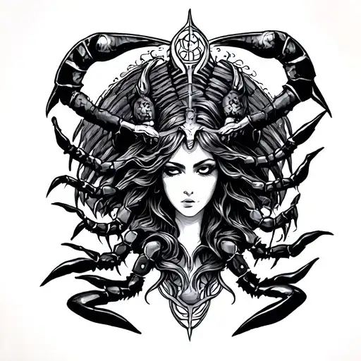 Libra, Scorpio, reincarnate tattoo design idea