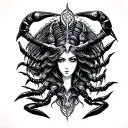 Libra, Scorpio, reincarnate tattoo design idea